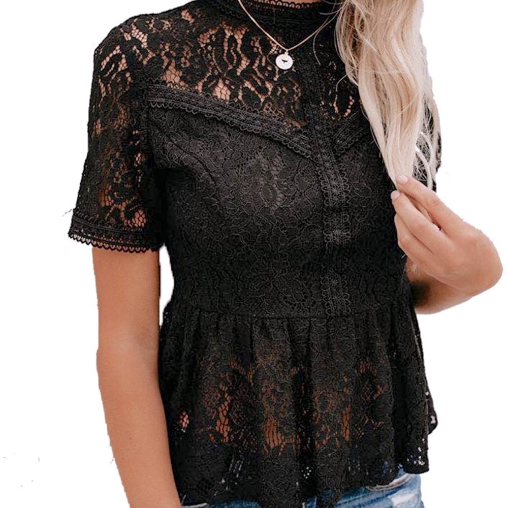 NEW Black laced top